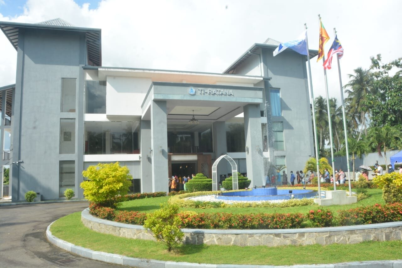 The Ti-Ratana Community Centre building in Kottawa, with flags flying outside